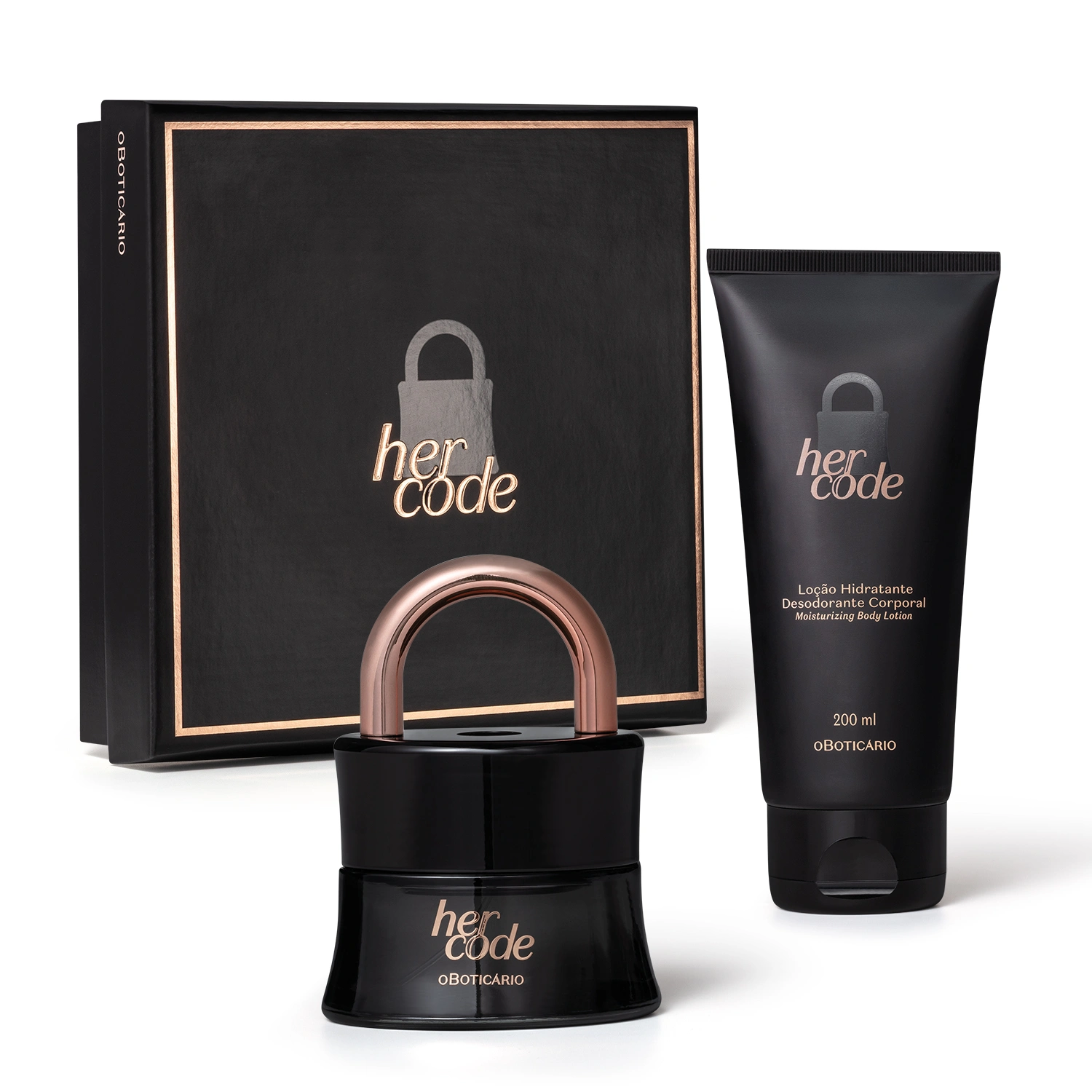 Kit Presente Her Code O Boticário Feminino – Perfume e Loção Hidratante | PerfuMogi Kit Presente Her Code O Boticário com Perfume e Loção Hidratante – PerfuMogi