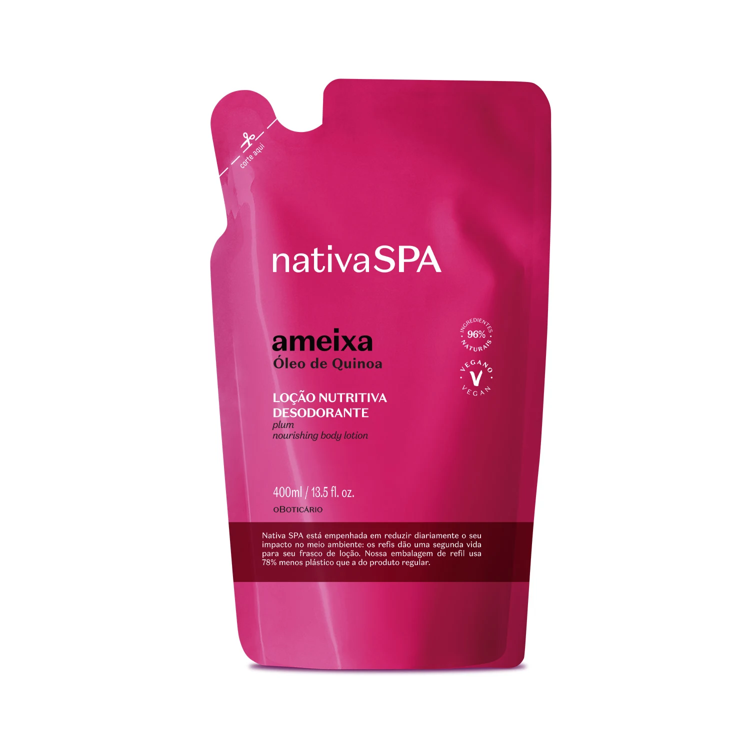 Refil Loção Hidratante Corporal Nativa SPA Ameixa 400ml | PerfuMogi Mogi das Cruzes Refil Loção Desodorante Hidratante Corporal Nativa SPA Ameixa 400ml O Boticário – PerfuMogi